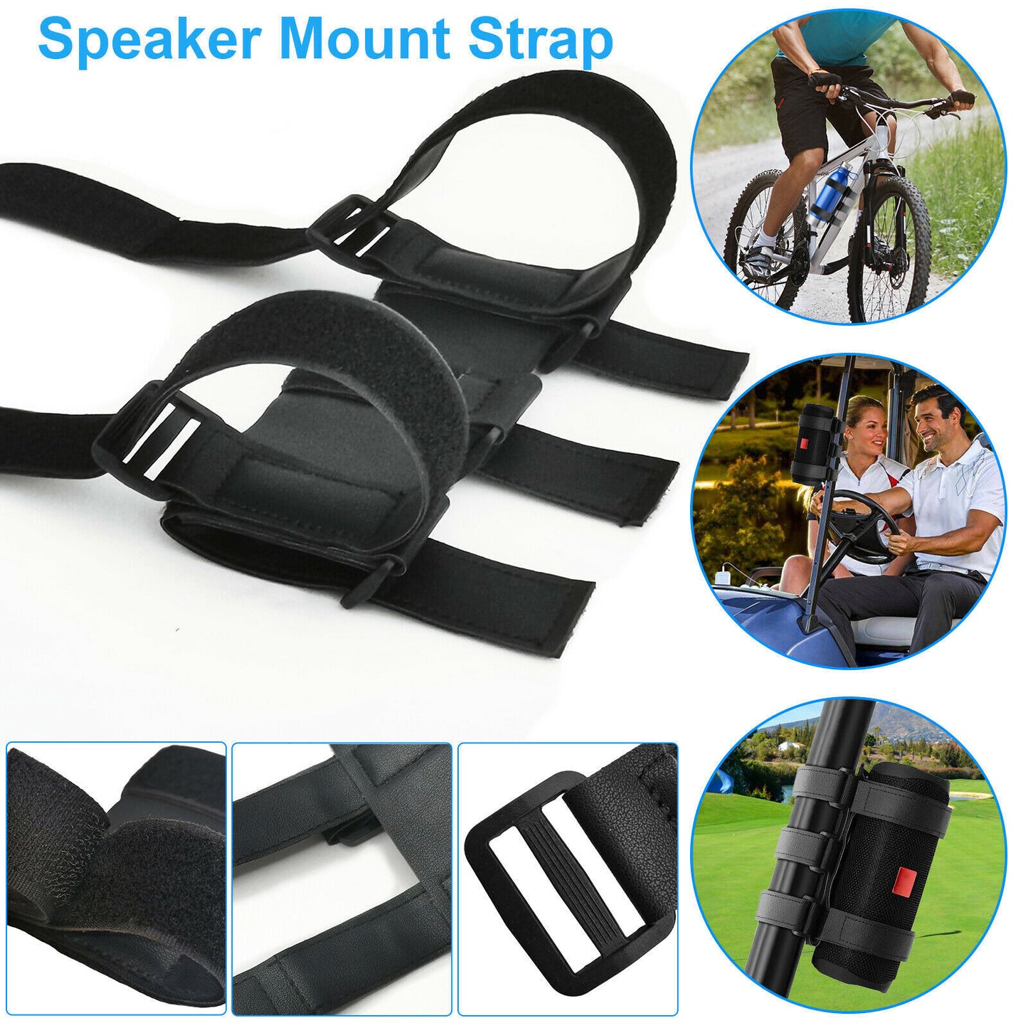 Bicycle Portable Bluetooth Speaker Mount For Golf Cart Bike Strap Accessories